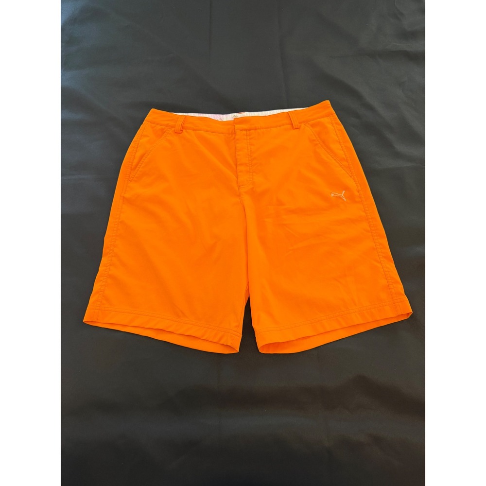 Puma Sportlifestyle Mens Orange Golf Shorts Size 36 Performance Stretch Tropical